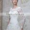 White Satin A-line Long Sleeve Lace Wedding Dress 2016