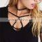 MGOO OEM Service Sexy Triangle Deep Neck Crop Top Women Classic Fit 95% Cotton 5% Spandex Tank Top