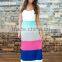 Brand Design Fast Selling Wholesale Splicing Maxi Dress Cotton Long Women Dresses Sleeveless Beach Clothing