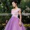 MGOO Elegant New Arrival Off Shoulder Purple Quinceanrea Dress For Girl Formal Gradution Applique Prom Dress YDYS15B0079