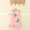 Hot Mom And Daughter Dresses Summer Sleeveless Pink Printed Mother And Kids Family Matching Clothes Design With Fish Cut