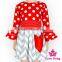 48BQA145Yiwu Lovebaby Red Dot Long Sleeve Top Ruffle Valentine's Day Heart Print Dresses for Girls of 10 Years Old