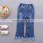 S33441W Girls Denim Pants Kids Flares Bell-bottomed Soft Jean Pants