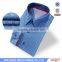 latest cut away collar contrast color dark blue dobby long sleeve shirt