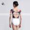 117141042 Printing Half Sleeve Leak Back Ballet Leotards