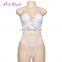 Eaby Hot Sale transprent white v neck harness fashion women clothing jumpsuit plus size