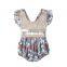 2019 summer fly sleeved striped floral print bodysuit rompers kids girls bodysuits