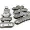 Clip-on zinc tire weights in different sizes