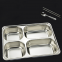 Compartment Plate 4 In 1 Stainless Steel Square Dinner Plate