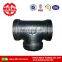 black malleable iron pipe fitting banded side outlet tee