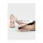 Ladies handmade good quality design high tartan cylindrical heels pumps sandals shoes(sandalias mujer)