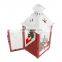 Wholesale red glass metal Christmas decorative lanterns with candles candle lantern holder
