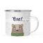 promotional imitation steel custom logo printing white printing decal enamel mug