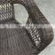 Hot Sale Outdoor Rattan Wicker Steel Arm Chair  Dining Chair with Cushion, Brown