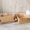 Hot Selling Set of 3 Vintage Wicker Baskets, Tapered basket, Water hyacinth wicker basket