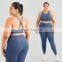 2 Pcs Workout Nude Plus Size Yoga Set Breathable Running Sports Wear For Women
