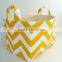 Custom Chevron Pattern Zig Zag Print Canvas Storage Basket Fabric Organizer/Chevron Easter Basket With Bow                        
                                                Quality Choice