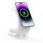 Cell Phone Accessories Colorful Led Lights 3 in 1 Wireless Charger Fast Magnetic Wireless Charge For iphone