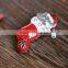 New Design Zinc Alloy Red Mouse Christmas Stocking Brooch