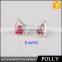 Vogue heart shaped ruby earrings for 925 silver ear stud