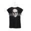 China Supplier Hot Sale Custom 3D Printing Skull Black Branded Woman T-shirt