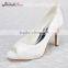 Wholesale China manufacturer women satin dress bridal whote shoes peep toe wedding high heels