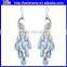 China Jewelry Long Sapphire Bohemian Crystal Chandelier Western Style Earrings