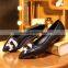 2016 Free sample China wholesale latest design ladies fashion PU leather gum rubber sole women flat shoes