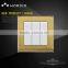 New style 2 gang 1way switch with luxury gold panel deluxe symbol