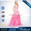 Sweep Train Hot Pink And White Hongkong Boob Tube Top Wedding Dress