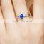 18K Gold hollow Sri Lanka Sapphire Rings colored gemstone female