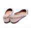 Lady's Pink Flat Genuine Leather Customized OEM Women Shoe New Design