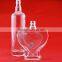 High quality 500ml glass bottle heart shape bottle round juice bottle