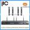 Professional UHF FM Economy Adjustable Frequency 4-channel Headset Wireless Microphone