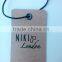 Custom printing kraft paper hang tags on 100% recycled paper
