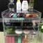 Well-made new style equisite lucite acrylic makeup cosmetic storage case with 4 drawers
