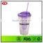 16 oz reusable double wall Plastic Fruit Infuser Water tumbler