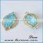 Latest Designs Women Fashion Jewelry Blue Teardrop Earring Crystal Pendant
