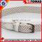 Wholesale White Fashion Double D Ring Braided Cotton Web Belt