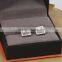 New coming big artificial diamonds silver stainless steel square earrings