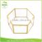 Factory sale Hexagon brass geometric shape Modern Home Decor Jewelry mirror Container glass luxury wood box gift