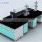 Heavy Duty Chemical Dental Lab Steel Island Work Bench With Reagent Shelf
