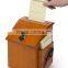 Wooden Ballot Box for Wall or Table, Locking Hinged Door, Side Pocket - Orange Cedar
