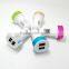 2.1A/1A aluminium alloy one to two car charger for Apple Iphone/Ipad and Android phone/Tablet