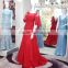 2016 Latest Fashion Red Long Evening Dresses Lace Applique Robes De Soiree 2016 Longue Sexy V-Back High Quality Hot Sale ML174