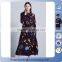 2016 fashion plus size ladies printed pleated skirt women pleated long dress