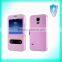 PU Magnetic Leather case with View Window case with Sleep funtion For Samsung S6