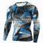New design custom brand men's compression long sleeve t-shirts, slim fit t-shirts
