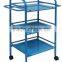 Elegant Looking 3 Tiered Color Glass Food Serving Trolley