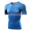 New style compression athletic seamless gym top training sport shirt for men